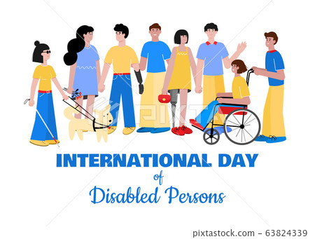 International day of disabled people banner flat vector illustration isolated. 63824339