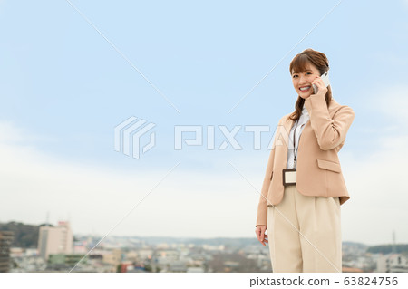 Female, business woman, smartphone Female, business woman, smartphone 63824756
