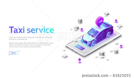 Landing page of taxi service, online order car 63825035