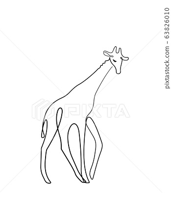 Little Giraffe One Line Drawing Stock Illustration 63826010 Pixta