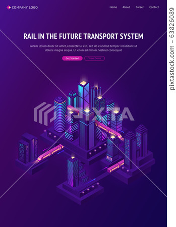 Rail train in future city transport system Rail train in future city transport system 63826089