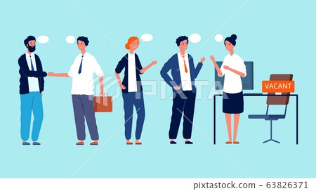 People waiting for interview. Vacant position, hiring. Queue to office vector illustration People waiting for interview. Vacant position, hiring. Queue to office vector illustration 63826371