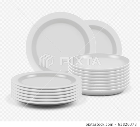 Download Stack Plates Kitchenware Ceramic Dishes For Stock Illustration 63826378 Pixta