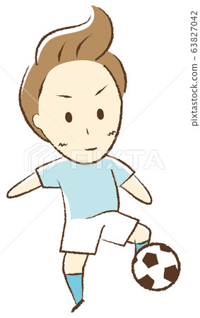Boy playing soccer trap Boy playing soccer trap 63827042