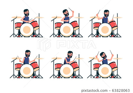 Drummer plays the drum set 63828063