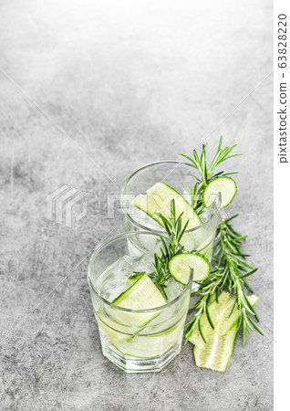 Cold summer lemonade Fresh drink cucumber ice 63828220
