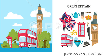 Hand drawn doodle United Kingdom. Set vector illustration UK icons. Welcome to London elements. Britannia symbols collection Hand drawn doodle United Kingdom. Set vector illustration UK icons. Welcome to London elements. Britannia symbols collection 63828362