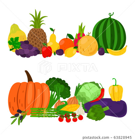 Vegetables fruits set 63828945