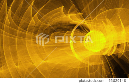 Neon glowing yellow twisted cosmic lines flying in the space. Turbulence curls flow colorful motion. Fluid and smooth astronomy vortex swirl structure. Abstract creative modern background Neon glowing yellow twisted cosmic lines flying in the space. Turbulence curls flow colorful motion. Fluid and smooth astronomy vortex swirl structure. Abstract creative modern background 63829148