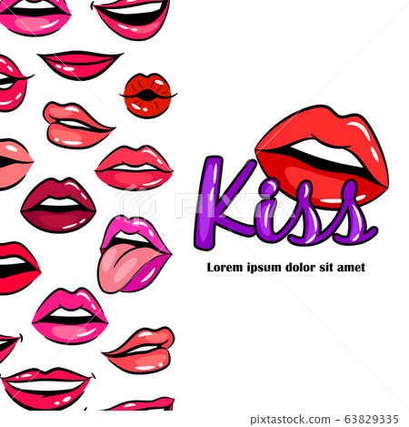 Comic female lips Comic female lips 63829335