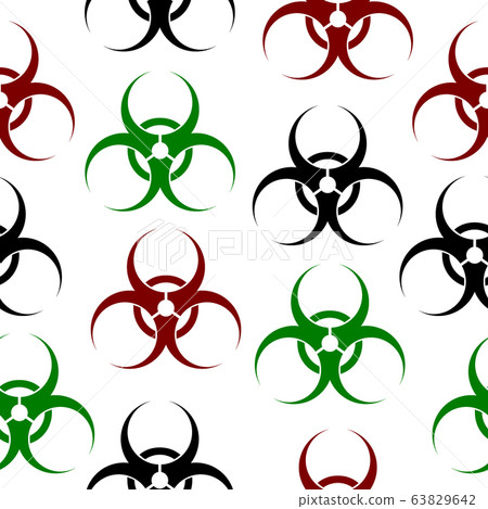 Biohazard sign seamless pattern. - Stock Illustration [63829642] - PIXTA