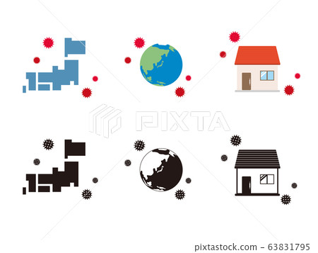 Pandemic virus icon set 63831795