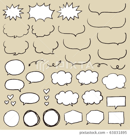 Crayon style black hand drawn speech bubble set - Stock Illustration ...