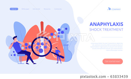 Anaphylaxis concept landing page. 63833439