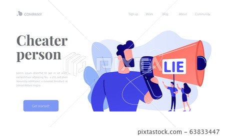 Cheating concept landing page. 63833447