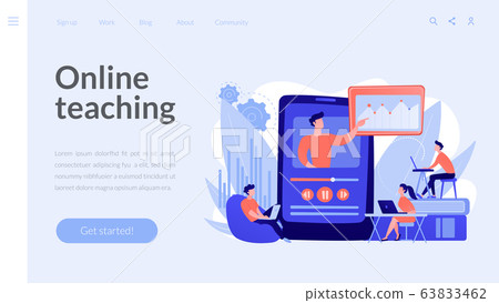Online teaching concept landing page. Online teaching concept landing page. 63833462