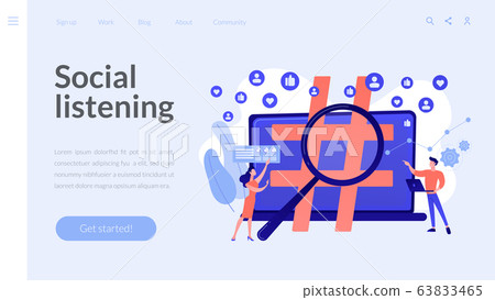 Social network monitoring concept landing page 63833465