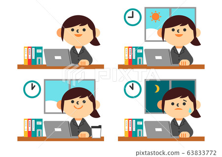 Business Suit Flat Laptop Desk Woman Set 63833772