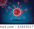 Microscopic view of cells coronavirus or COVID-19 with copy space. concept health and medical 63835017
