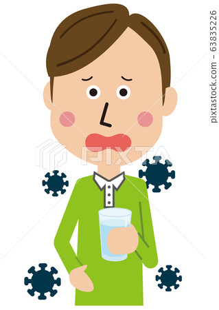 Scary virus in one hand 63835226