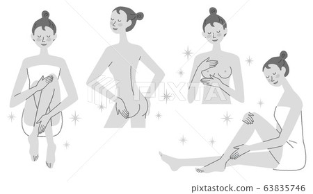 Body care woman monotone illustration Body care woman monotone illustration 63835746