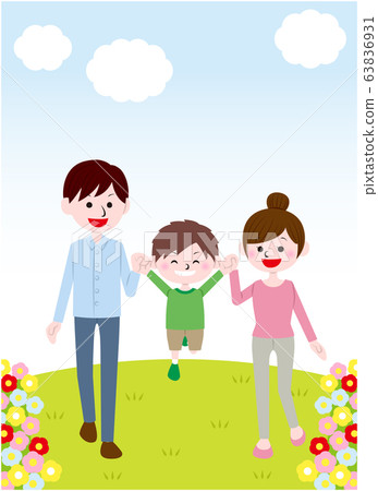 Parent And Child Holding Hands Swing Stock Illustration