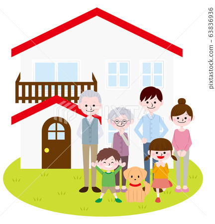 House and family_3 generations House and family_3 generations 63836936