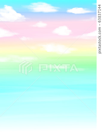 Fancy iridescent blue sky background illustration - Stock