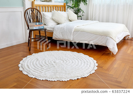 Interior with rugs, carpets, beds, 63837224