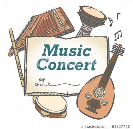 Design using illustrations of Arab folk instruments Design using illustrations of Arab folk instruments 63837798