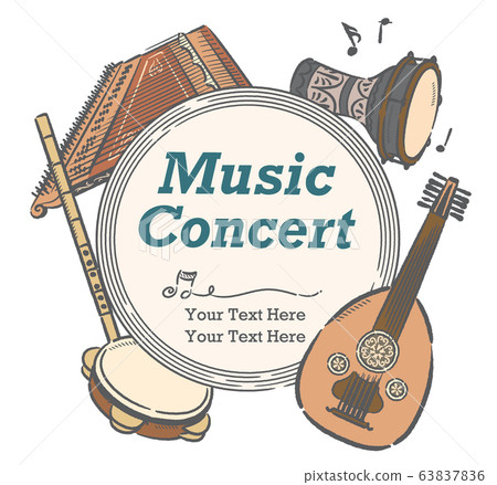 Design using illustrations of Arab folk instruments Design using illustrations of Arab folk instruments 63837836