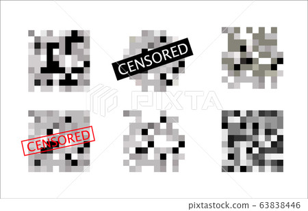 Set Of Pixel Censored Signs Censor Bar Stock Illustration