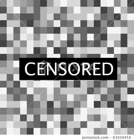 Pixel Censored Sign Black Censor Bar Concept Stock Illustration