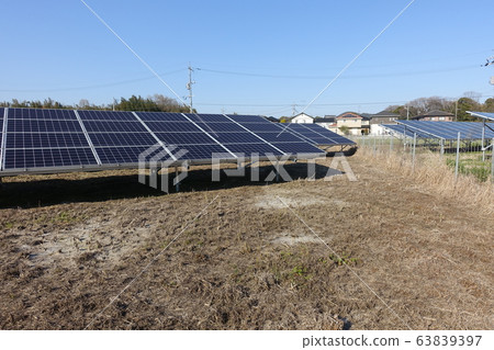 Solar power plant after mowing 63839397