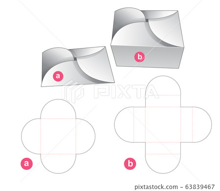 Origami packaging die cut template 63839467
