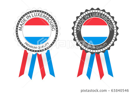 Two modern vector Made in Luxembourg labels isolated on white background Two modern vector Made in Luxembourg labels isolated on white background 63840546