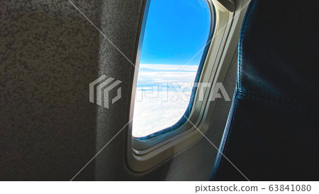 Beautiful view from the window of an airplane 63841080