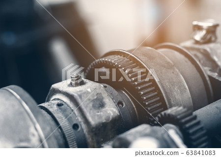 close up gear wheels of machine industry. close up gear wheels of machine industry. 63841083