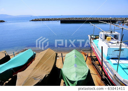 Fishing port and boat 63841411