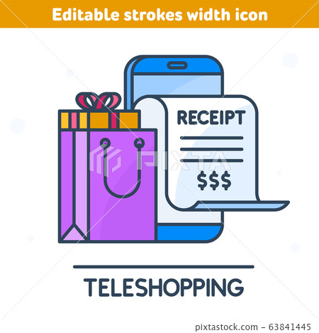 The online bill purchase with smartphone. 63841445