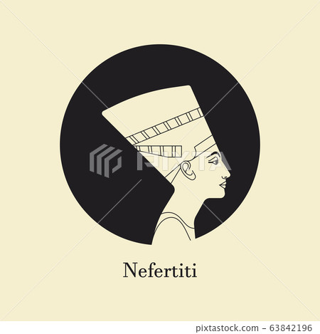 A vector illustration of the queen of Egypt Nefertiti profile isolated on a background.  63842196