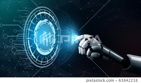 Futuristic robot artificial intelligence concept. Futuristic robot artificial intelligence concept. 63842218