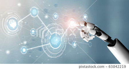 Futuristic robot artificial intelligence concept. Futuristic robot artificial intelligence concept. 63842219