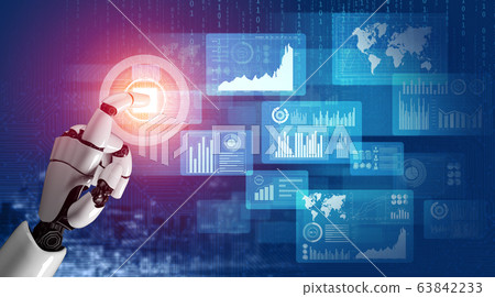 Futuristic robot artificial intelligence concept. 63842233