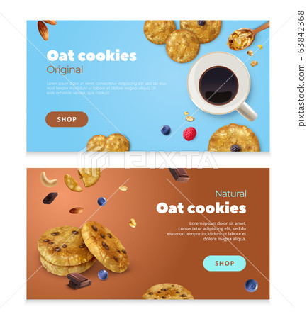 Natural Oat Cookies Banners 63842368