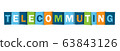 TELECOMMUTING colorful vector typography banner 63843126