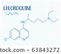 CHLOROQUINE chemical formula and structure vector illustration 63843272