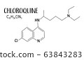CHLOROQUINE chemical formula and structure vector illustration 63843283