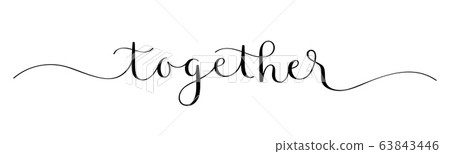 TOGETHER black vector brush calligraphy banner with swashes 63843446