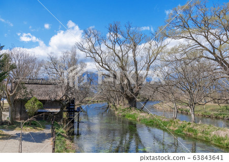 Watermill at Daio Wasabi Farm in Azumino, Nagano Prefecture 63843641